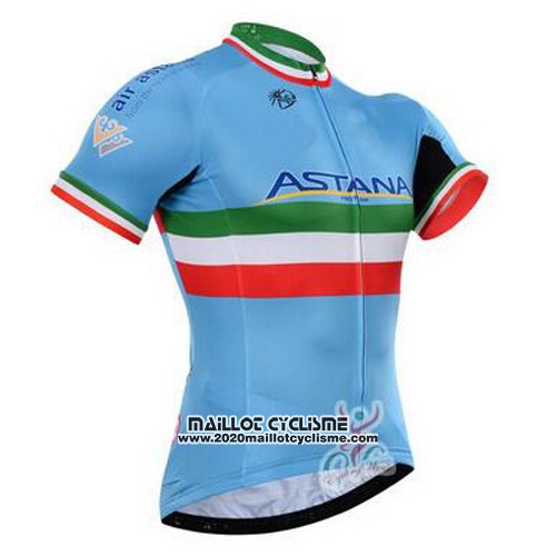 2016 Maillot Ciclismo Astana Italie Bleu et Vert Manches Courtes et Cuissard